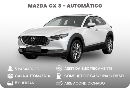 Renta de camionetas pequeñas en Cali - Mazda CX-3